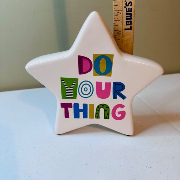Star-Shaped Ceramic Motivational Decor With "Do Your Thing" Print - Picture 5 of 7